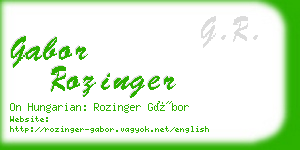 gabor rozinger business card